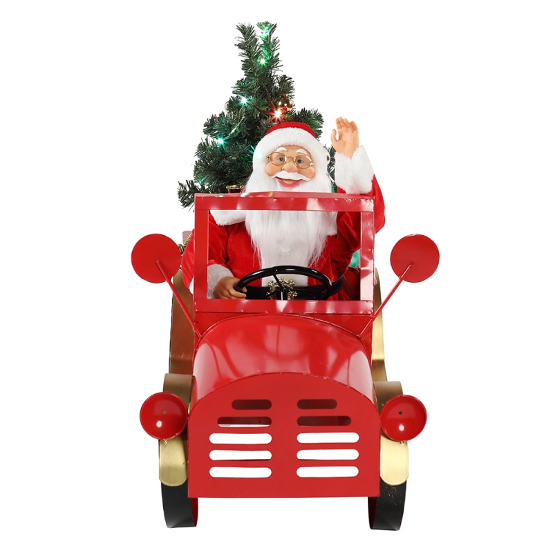160cm hudební animovaný Santa Claus sedína kamionu vánoční ozdoby kolekce svátek dekorace figurka AC adaptér