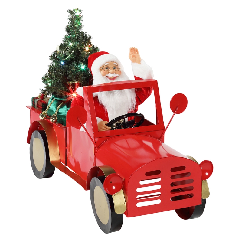 160cm hudební animovaný Santa Claus sedína kamionu vánoční ozdoby kolekce svátek dekorace figurka AC adaptér