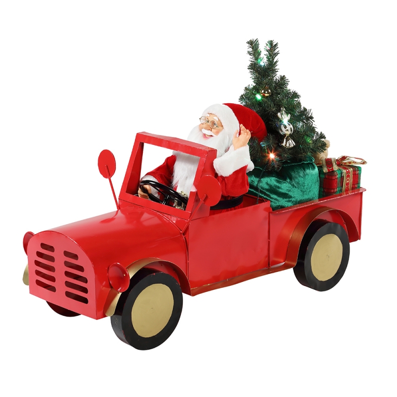 160cm hudební animovaný Santa Claus sedína kamionu vánoční ozdoby kolekce svátek dekorace figurka AC adaptér