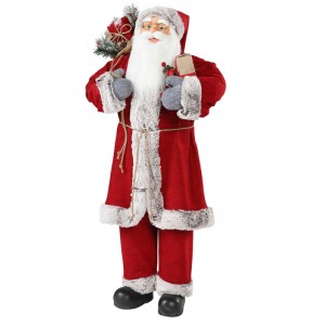 30 ~ 110cm Vánoční stojící Santa Claus s dárkovou taškou Ornament Dekorace Festival Holiday Figurine Collection tradiční Vánoce