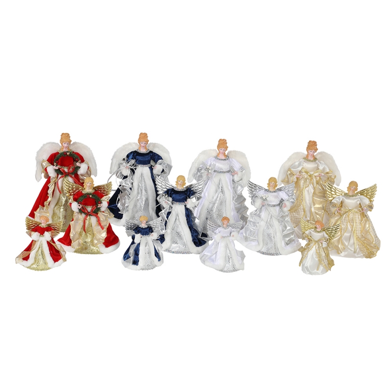 23 ~ 40cm Vánoční Angel ozdoby dekorace Strom Top Handmade Angel Figurky Sbírka Doll Xmas Festival Vánoční dovolená