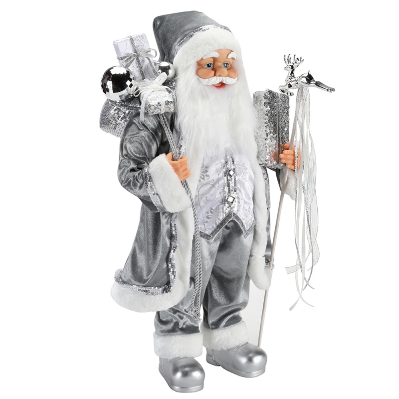 45 ~ 62cm Vánoční stojící Santa Claus Ornament Dekorace Figurka Collection Fabric Holiday Festival Xmas Plush Custom Položka
