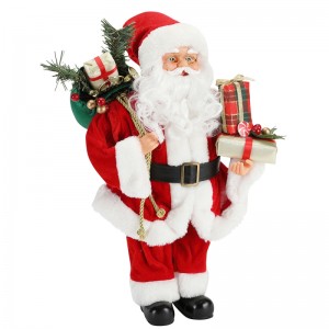 42cm Vánoční stojící Santa Claus Ornament dekorace Figurka Collection Fabric Holiday Festival Xmas Plush Custom Položka