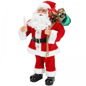 62cm Vánoční stojící Santa Claus s Svícen Ornament Dekorace Figurka kolekce Fabric Holiday Festival Xmas Plush