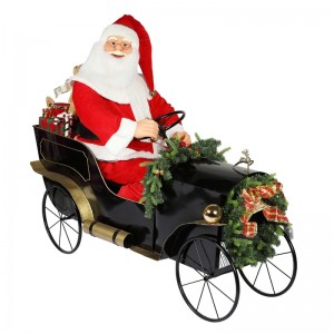150cm Silm Sáně Santa Claus s osvětlením Ornament Vánoční dekorace tradiční Dovolená Figurka Collection