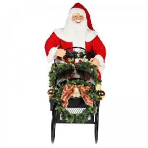 150cm Silm Sáně Santa Claus s osvětlením Ornament Vánoční dekorace tradiční Dovolená Figurka Collection