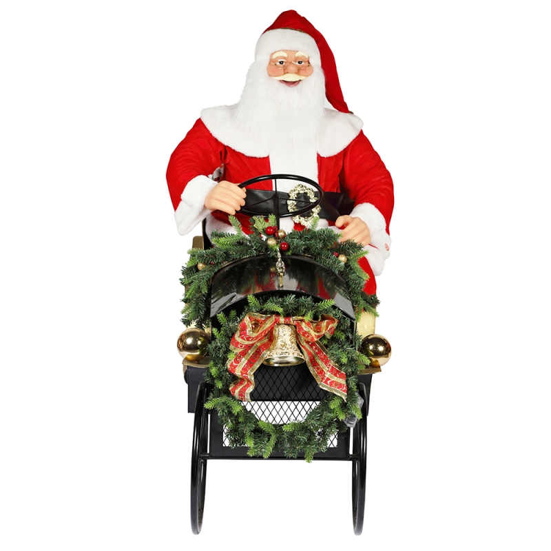 150cm Silm Sáně Santa Claus s osvětlením Ornament Vánoční dekorace tradiční Dovolená Figurka Collection