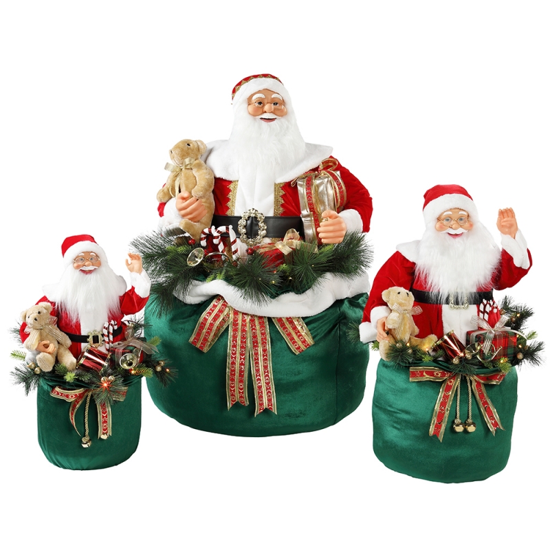 65n85n115cm vánoční animované santa claus s osvětlením dovolená hudební ornament dekorace figurka kolekce tradiční