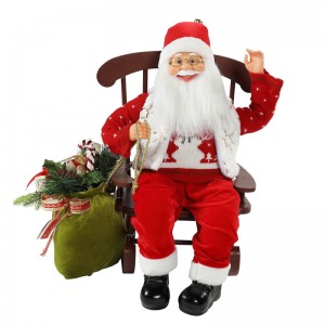 55cm židle Animované Santa Claus s lehkým vánoční ozdoba figurka dekorace vánočními panenky Dovolená kolekce Domácí dárky