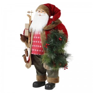 30 ~ 110cm Vánoční stojící Santa Claus s věncem Ornament Dekorace tradiční figurka kolekce vánoční série