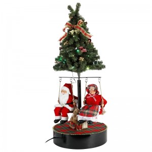 120 cm vánoční otočit strom santa claus s hudební ornament dekorace festivalu dovolená figurka kolekce tradiční