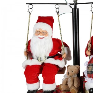 120 cm vánoční otočit strom santa claus s hudební ornament dekorace festivalu dovolená figurka kolekce tradiční
