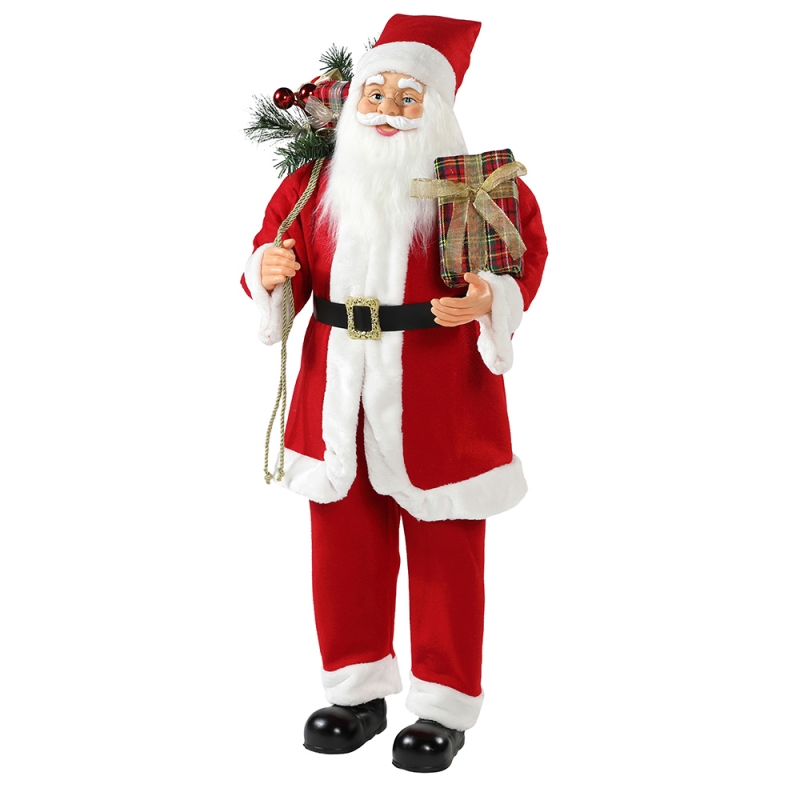 30 ~ 110cm Vánoční stojící Santa Claus s dárkovou taškou Ornament Dekorace tradiční figurka kolekce vánoční série
