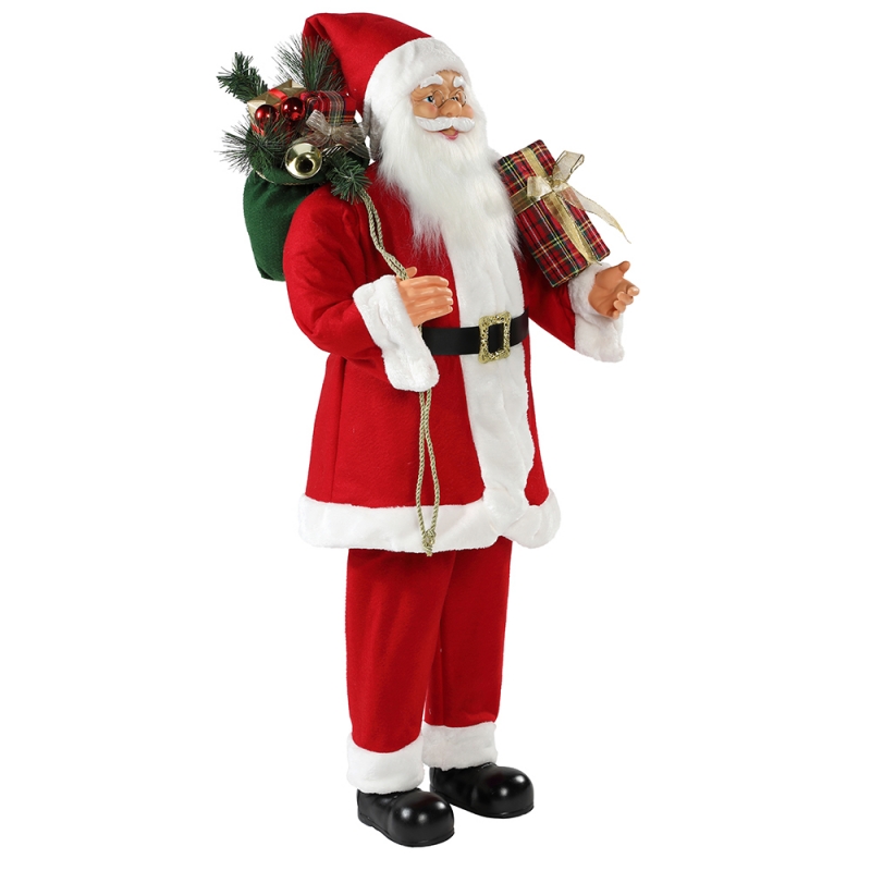 30 ~ 110cm Vánoční stojící Santa Claus s dárkovou taškou Ornament Dekorace tradiční figurka kolekce vánoční série