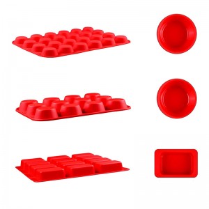 Kulaté obdélníkové silikonové muffinové plísně, pečení zásoby