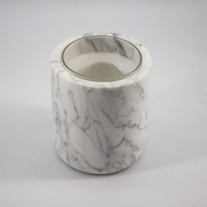Přírodní mramor kamenný sklo pohárový svícen