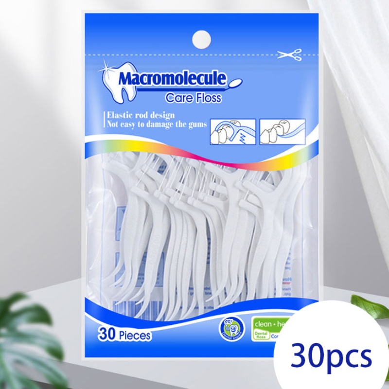 30 Výběr vysoce kvalitní makromolekuly polyethylenové vlákno Skladem velkoobchod OEM soukromý štítek taška zubní floss pick