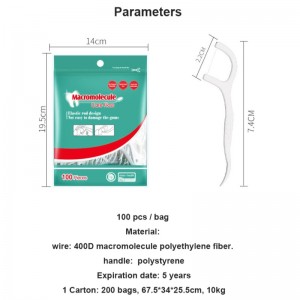 100 ks taška vysoce kvalitní dentálnínit výrobce zubní pick floss pro dospělé dentálnínit