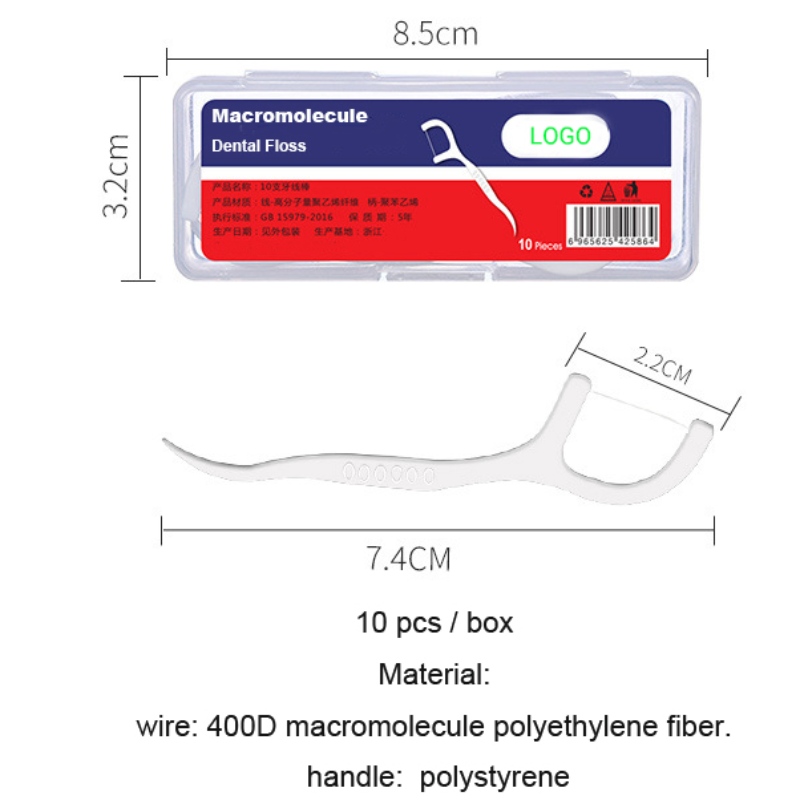 10 ks Přenosný dentální floss pro dospělé domácí použití vysoce kvalitní eco dentálnínit