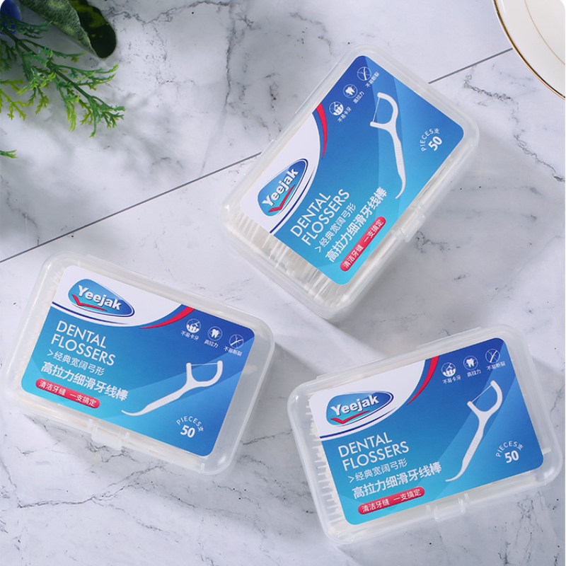 Soukromý štítek biologicky odbouratelný párátko Jednorázové perorální bambusové uhlí/woodennwheat slámanplastický flosser stick zubnínit pick