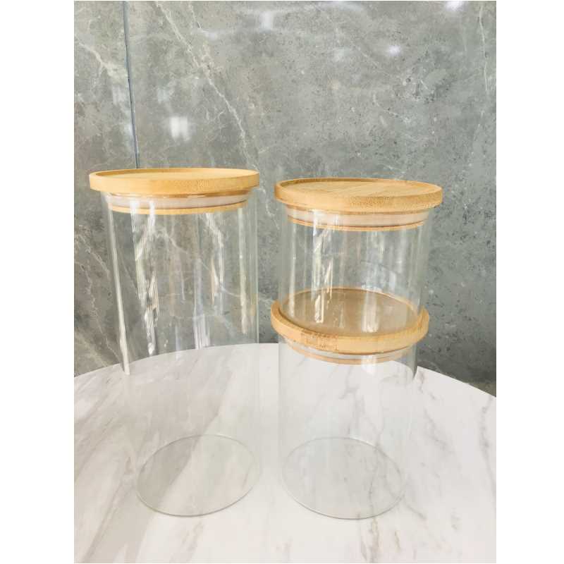 Nejlepší kvalita Clear Skleněná kuchyně Storage Canister JAR Set