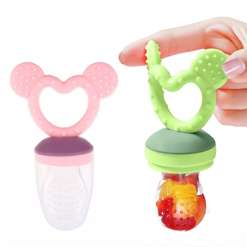 Silicone Baby Fruit Food Feeder Dudlík, kojenecké ovocné zuby Teether hračka