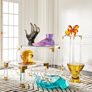 Luxusní boční stůl kartáč mosazný konzolový stůl severský současný rohový konferenční stolek