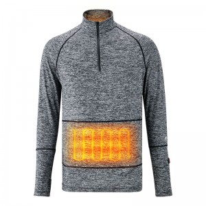 Lehká váha zahřívaná pod oděvem, šedé vyhřívané spodní prádlo s bateriovým výkonem