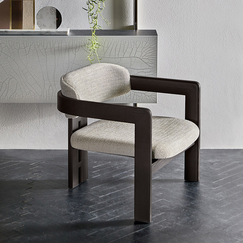 Moderní design relaxační lounge židle dřevěný rám tkanina Jednorázová akcentová pohovka židle obývacího pokojenábytek