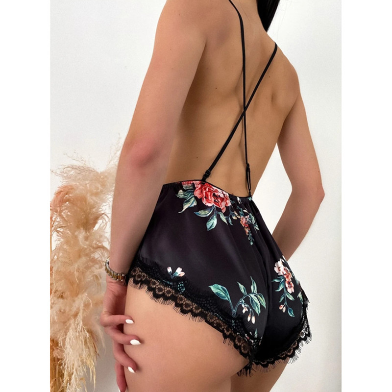 Sexy dutina z květinové kombinézy s vysokým řezem v krk spodní prádlo teddy ultra tenké prodyšné ženy erotické sexy prádlo prodej Prodej výrobků