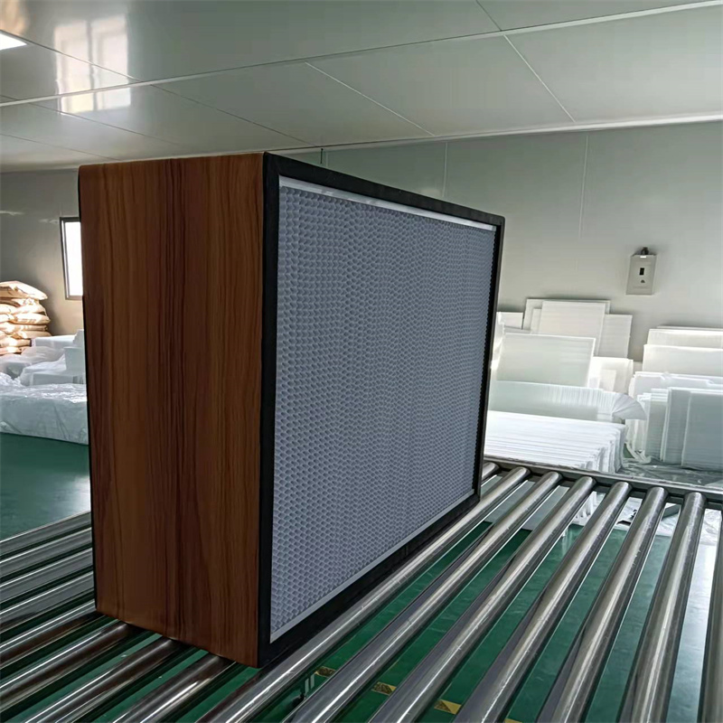 Dřevěný rám Vlastní čistý pokoj hluboký plást HVAC HEPA Panelový filtr s stabilní rychlost vzduchu