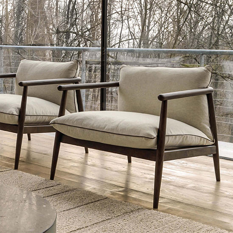 Nordic moderní lehátko Minimalistickénavržené tkaniny Single Sofa Accent židle pro obývací pokoj