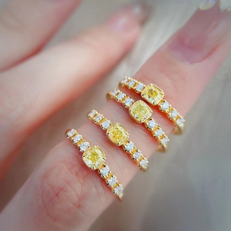 Módní šperky výrobce 18kn14kn10kn10k zlatý jeden žlutý diamantové kamenné ženy zlaté prstenynávrhy