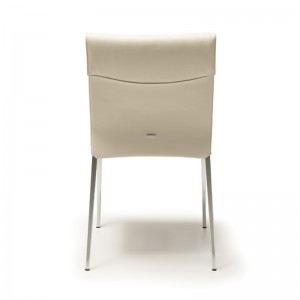 Italská bílá kovová kůže Skandinávská jídelní židle Sada 6 pro jídelnu