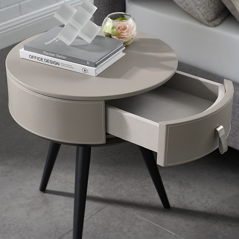 Nordic Design Modern Modern Pevné dřevo Luxusnínoční stolek Boční stůl se 2 zásuvkami