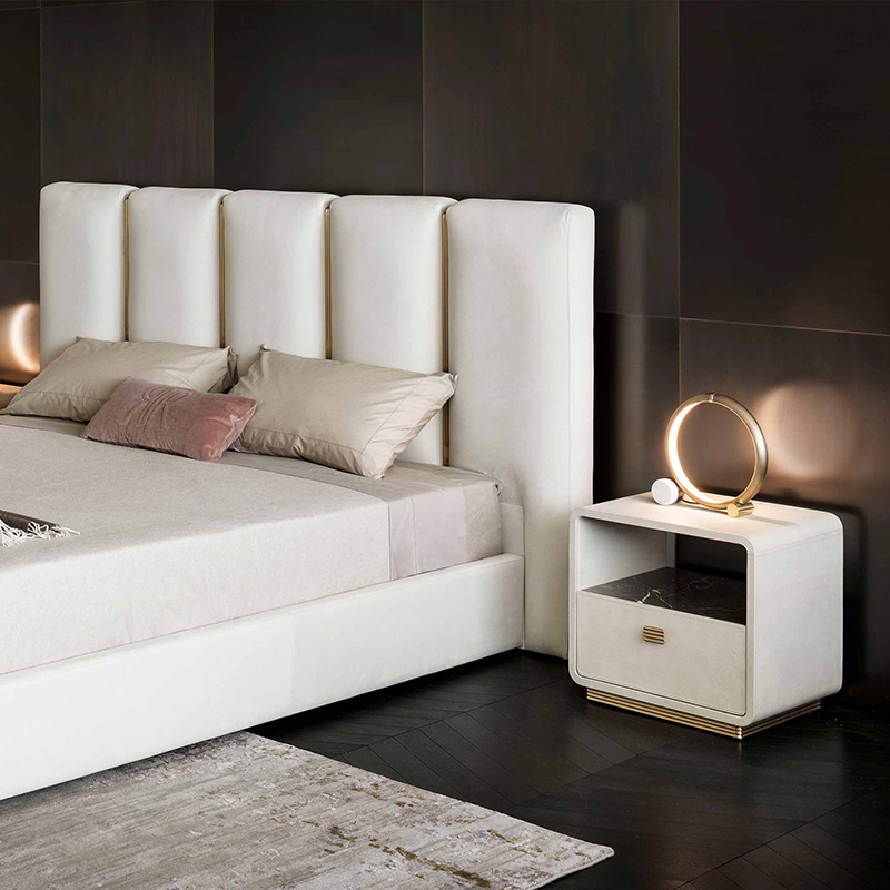 Francouzskýnoční stojan Hotel Night Stand Luxury Modern Style Bedside stůl kůže