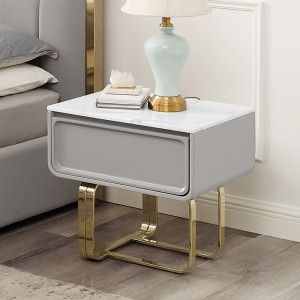 Francouzská zlatánerezovánoha Noční stojan Luxusní přírodní mramorovýnosná skříňka