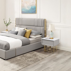 Francouzská zlatánerezovánoha Noční stojan Luxusní přírodní mramorovýnosná skříňka