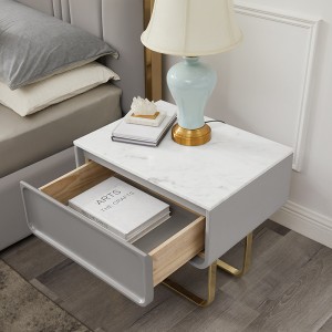 Francouzská zlatánerezovánoha Noční stojan Luxusní přírodní mramorovýnosná skříňka