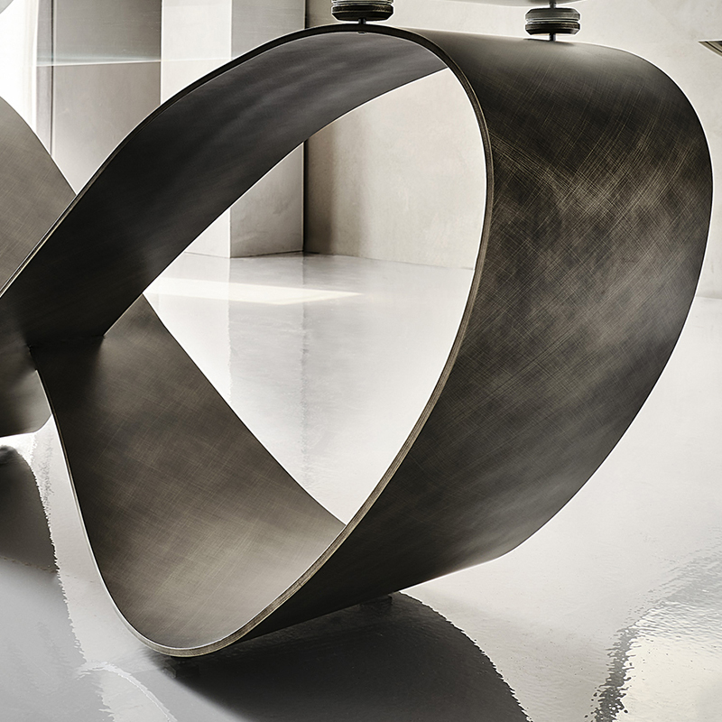 Italská špičková přizpůsobenánerezová ocel Moderní dlouhý luxusní obdélníkový černobílý kamenný jídelní stůl 12 Seater