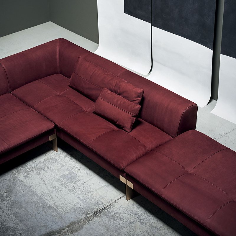 Italská luxusní zlatánoha 7 Seater l Shape rohový sekční pohovka sadanábytku