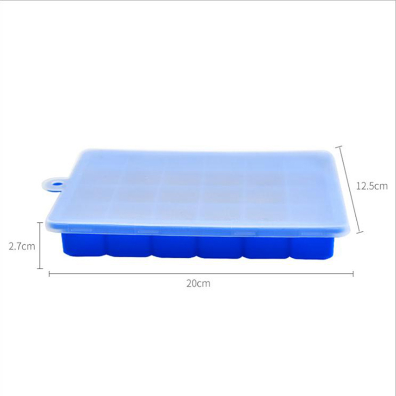 BPA zdarma 15-nárazové silikon s krytem ledového výrobce čtvercový tvar silikonové ledové plísní ledové krychle