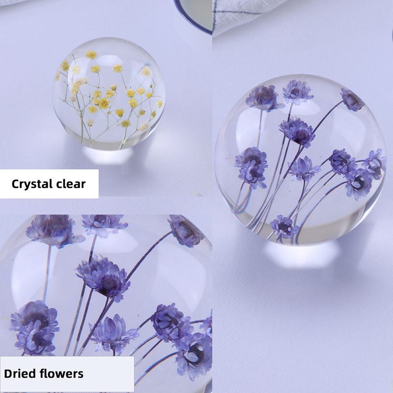 Vlastní 3d 7cm 8 cm 9 cm pryskyřice Orb Natural Flower Rostliná skutečná pampeliškana vánoční dárky Crystal Glass Home Decor