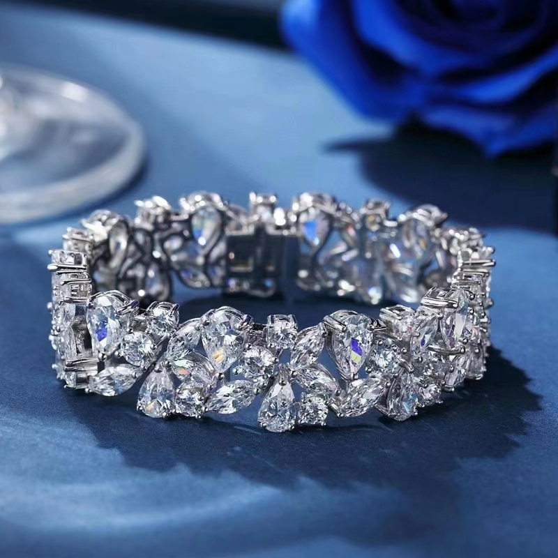 Sterling Silver 925/18K/14K/10K s 5a cz/Real Diamond Bracelet