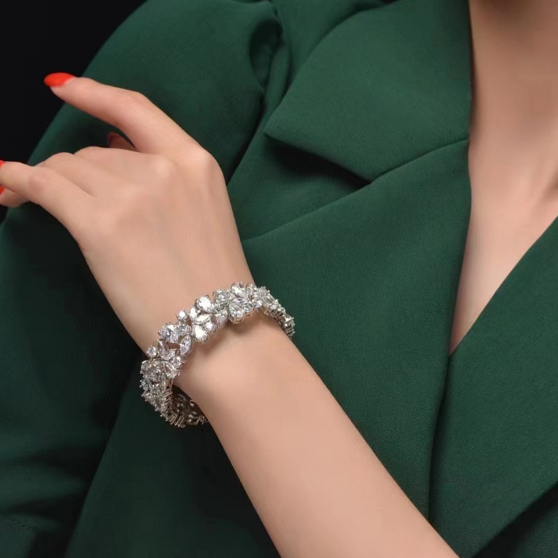 Sterling Silver 925/18K/14K/10K s 5a cz/Real Diamond Bracelet