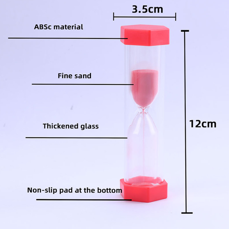 Tovární zásobování vlastní logo Outdoor Plastic 3min5min fialový hexagon plastový časovač přesýpací hodiny písku