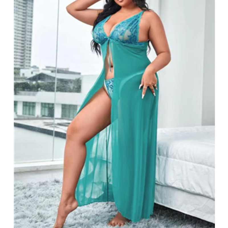 Flyway Mesh roucho sexynoční oblečení dlouhé šatynoční košile ženynoční šaty