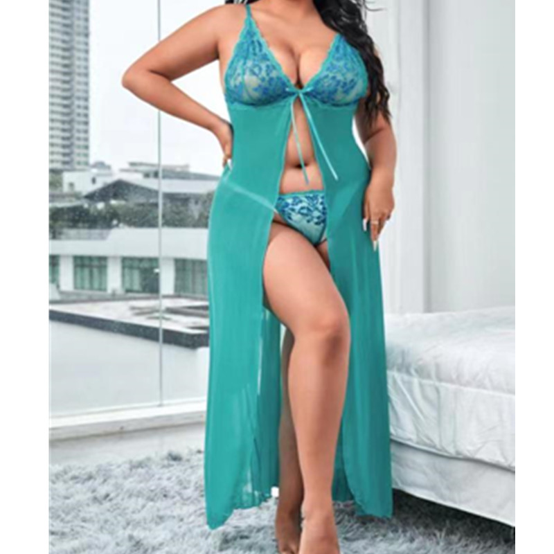 Flyway Mesh roucho sexynoční oblečení dlouhé šatynoční košile ženynoční šaty