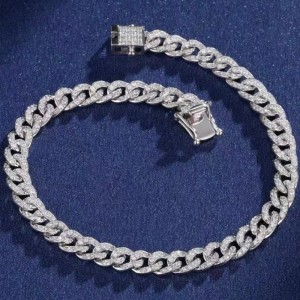 Šperky Tuochen 18K/14K/10K Gold Cuban Bracelet s diamantem/moissanite Stone pro muže