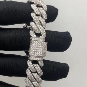 Tuochen Jewelry Sterling Silver 925 s moissanite kamennýmnáramkem pro člověka